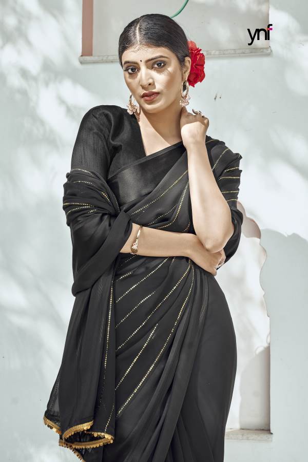 Ynf Gandhari Mukaish Stylish Fancy Party Wear Georgette Latest Saree Collection